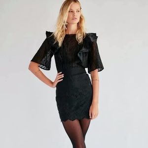 Free People Party Mackenzie Mini Dress Black NWT 2